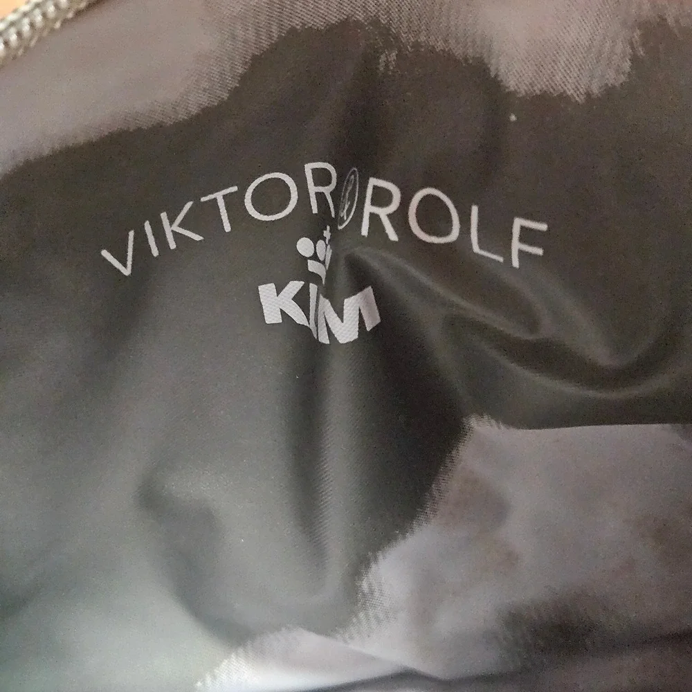 Viktor & Rolf KLM Fold Over Travel Clutch Wristlet Cosmetic Bag Textured Nylon